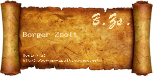 Borger Zsolt névjegykártya